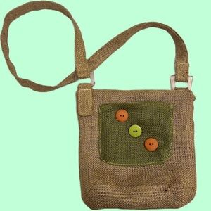 Polly Pirela Burlap Crossbody Bag